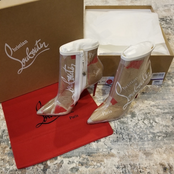 NEW Christian Louboutin So Kate Logo PVC Bootie - Picture 6 of 8